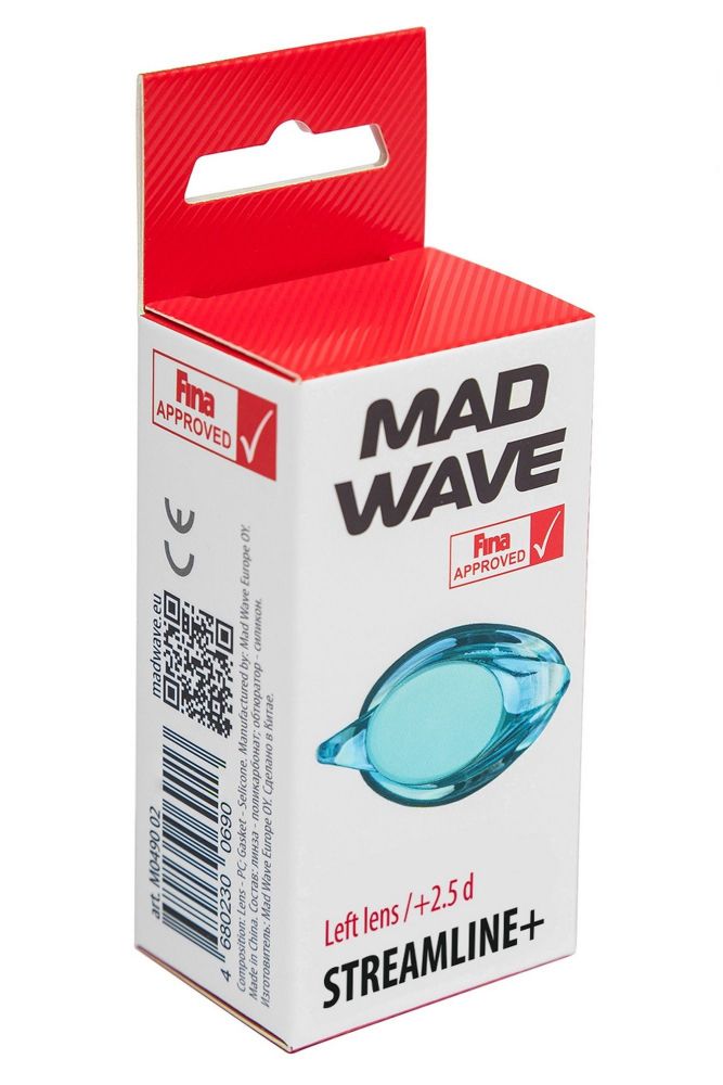 Фотографии Линза с диоптриями для плавательных очков Mad Wave Streamline left M0457 04 L L8W -6,0