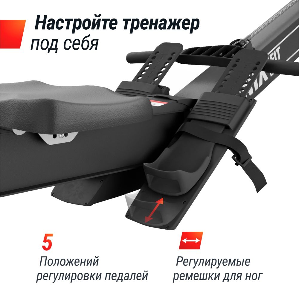 Гребной тренажер UNIX Fit Air воздушно-магнитный / Magnetic Rower-X черный
