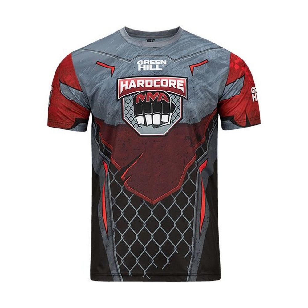 Фотографии Футболка Green Hill Hardcore MMA TSH-10570 красно-чёрный